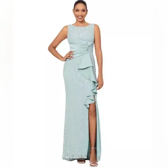 sachin and babi light blue dress Betsy & Adam Women's Strapless High Low Navy Blue Formal Evening Gown Size  14